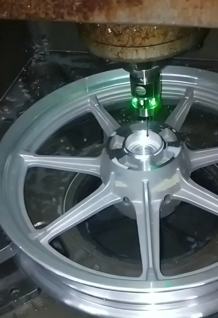 cnc probe on automotive wheel measurement 1 cnc probe on automotive wheel measurement