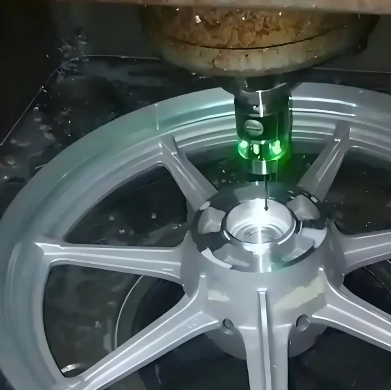 cnc probe on automotive wheel measurement